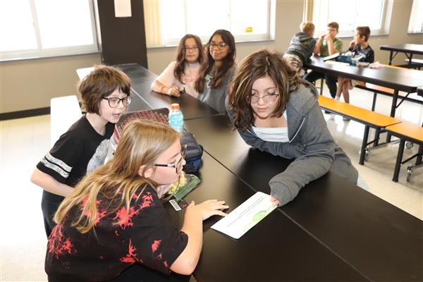 Students using conversation starters