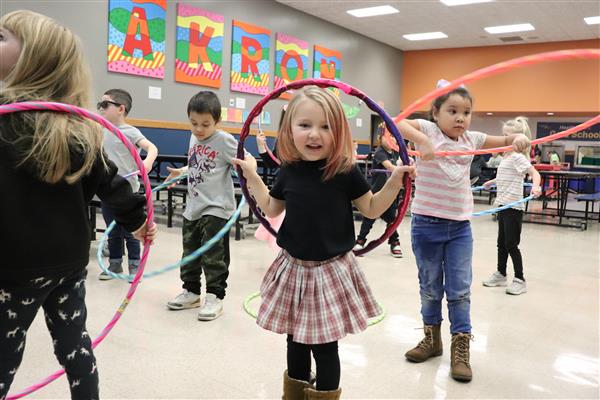 Hula hoops for 50 seconds