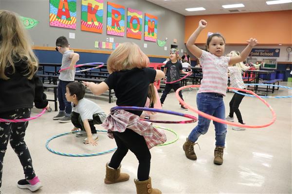 Hula hoops for 50 seconds