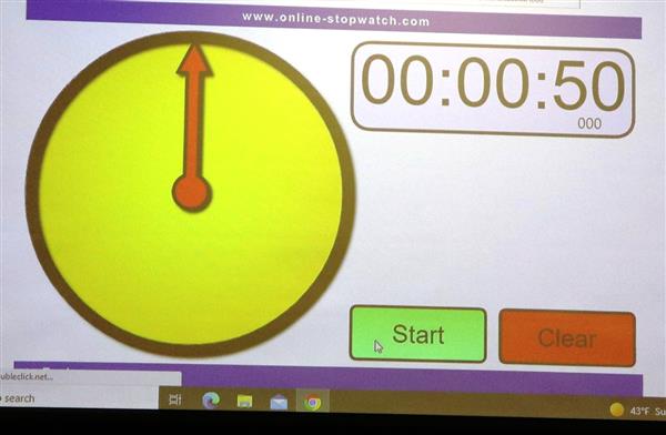 50 seconds on the timer!