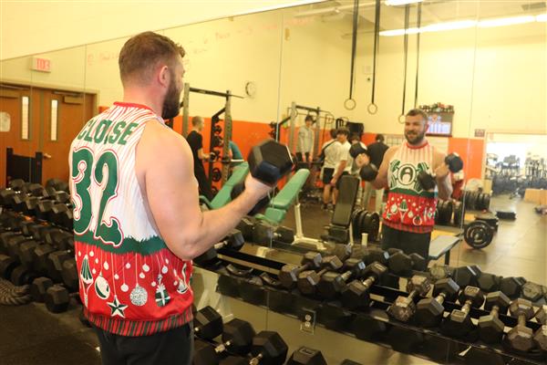 Mr. Clouse in Weight Room