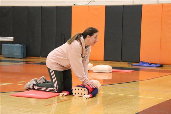 Mrs. Bennett demonstrating