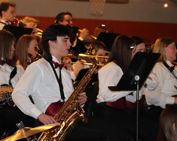 HS Jazz Band saxophone players