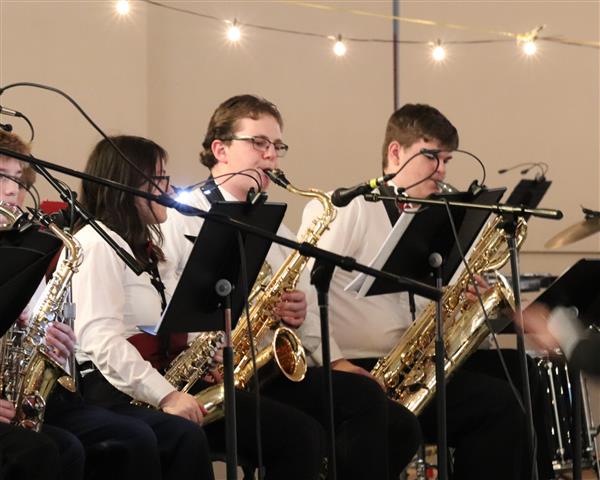 HS Jazz Band saxophone players