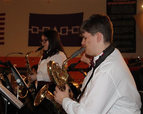 HS Jazz Band saxophone players