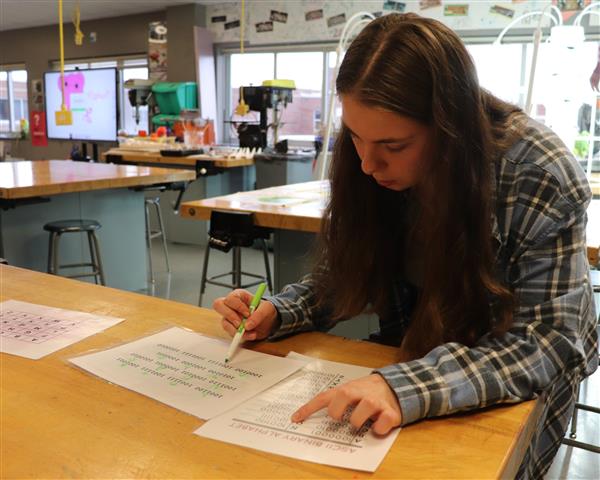 Student reading code