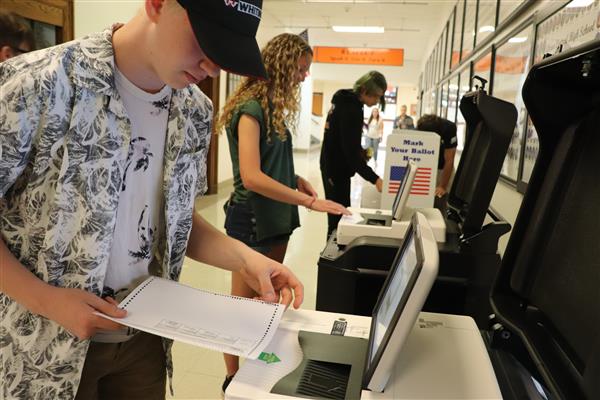 Student submits his ballot